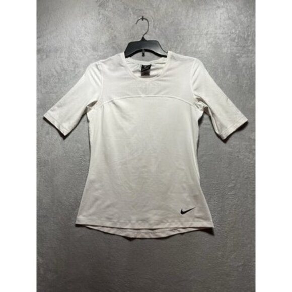 Nike Pro Hypercool Women's Medium White Elbow Sleeve Top Shirt READ - Picture 1 of 7